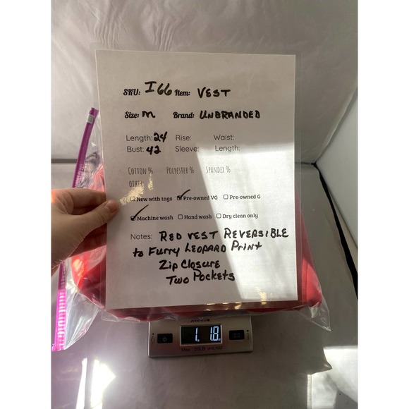 Reversable Red And Cheetah Vest - Picture 5 of 5